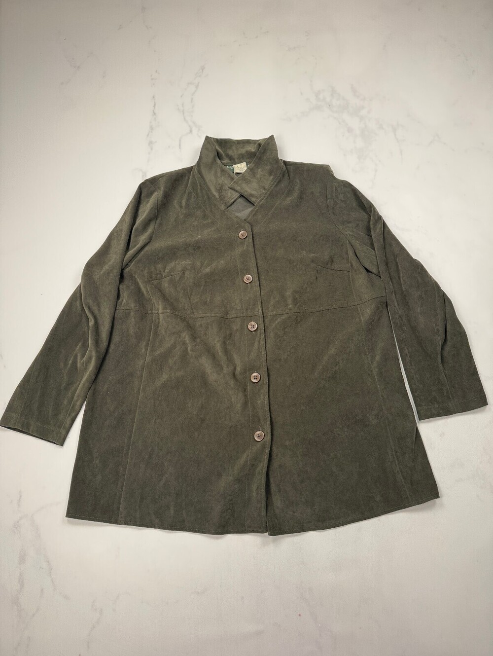 Harvé Benard Woman Jacket Olive Vintage Retor Military Inspired - Womens 16W